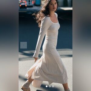 Daily Practice by Anthropologie Fitted Ruched Maxi Dress Size Small